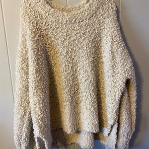 Pink rose cream sweater
